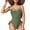 Green, variant on Women's Cutout One-Piece Swimsuit with Strappy Chest Detail Adjustable Side Ties and Open Back Design - Medium, Blue