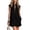 Black, variant on Women's Half Zip Tunic Dress, Cotton Linen Mock Neck Mini Dresses, Loose Fit Cap Sleeve Summer Beach Vacation Shift Sundress with Pockets
