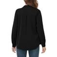 thumbnail image 5 of HAOMEILI Womens Casual Button Down Shirts V Neck Long Sleeve Collared Office Work Blouses Tops, 5 of 7