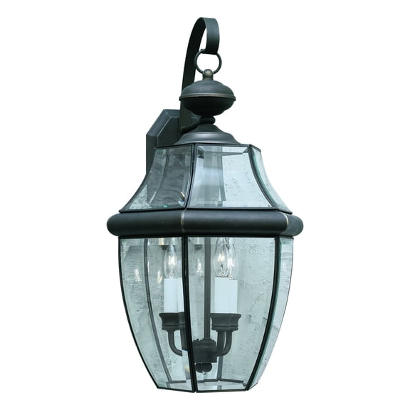 Cambridge 3-Light Royal Bronze Outdoor Wall Light with Clear Beveled Glass Panels - Royal Bronze