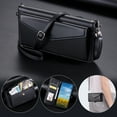 thumbnail image 4 of Compatible with Google Pixel 6 Crossbody Wallet Case with Card Holder,Women Men RFID Blocking PU Leather Flip Cover Wrist Strap Card Slots Cash Pocket ,Phone Case for Google Pixel 6,Black, 4 of 10