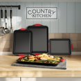 thumbnail image 3 of Nonstick Stackable Bakeware Set - Durable, Easy Release Baking Set, Red, 4 Pcs, 3 of 8