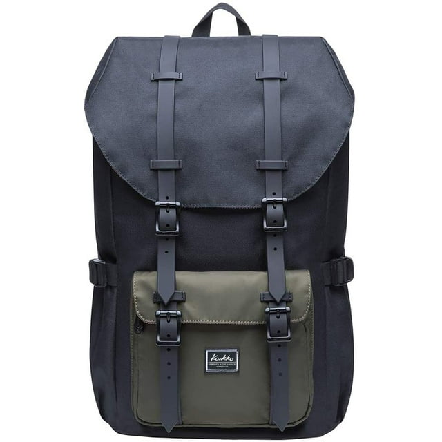 KAUKKO Laptop Outdoor Backpack, Traveling Rucksack Fits 15.6 Inch Laptop(5-5-Blackgreen)