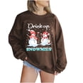 thumbnail image 2 of Chandail pour Femmes LLJS Automne, Mode pour Femmes Manches Longues Col Rond Imprimé de Noël Hauts Amples, Blouse Chandails, 2 of 5