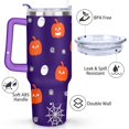 thumbnail image 3 of Happy Halloween Ghost Mug with Handle and Straws 40 oz Vacuum Insulated Halloween Travel Mug Birthday Present for Men Dad Son Husband Gifts for Him/Her Coffee Mugs, 3 of 7