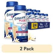 (2 pack) Ensure Plus Meal Replacement Nutrition Shake, Vanilla, 16g Protein, 8 fl oz - 24 Pack