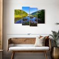 thumbnail image 3 of Elephant Stock Eagle Lake Wall Art - Horizontal Multi Panel Canvas - Dining Room Wall Decor - Nature Multi Panel - Blue And Green Decor - 43" x 27", 3 of 8
