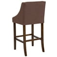 thumbnail image 4 of Flash Furniture Carmel Series 30" High Transitional Walnut Barstool with Accent Nail Trim in Brown Fabric, 4 of 5