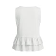 thumbnail image 4 of Cotton Linen Tank Tops Cute Tank Tops Summer Linen Tank Tops Linen Tank Tops Going Out Top Women's Babydoll Tops Casual Sleeveless Shirts Fitted Tank Tops Peplum Cotton Tops for Women White S, 4 of 7