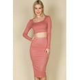 thumbnail image 2 of Ribbed Long Sleeve Crop Top & Matching Skirt Ensemble, 2 of 11