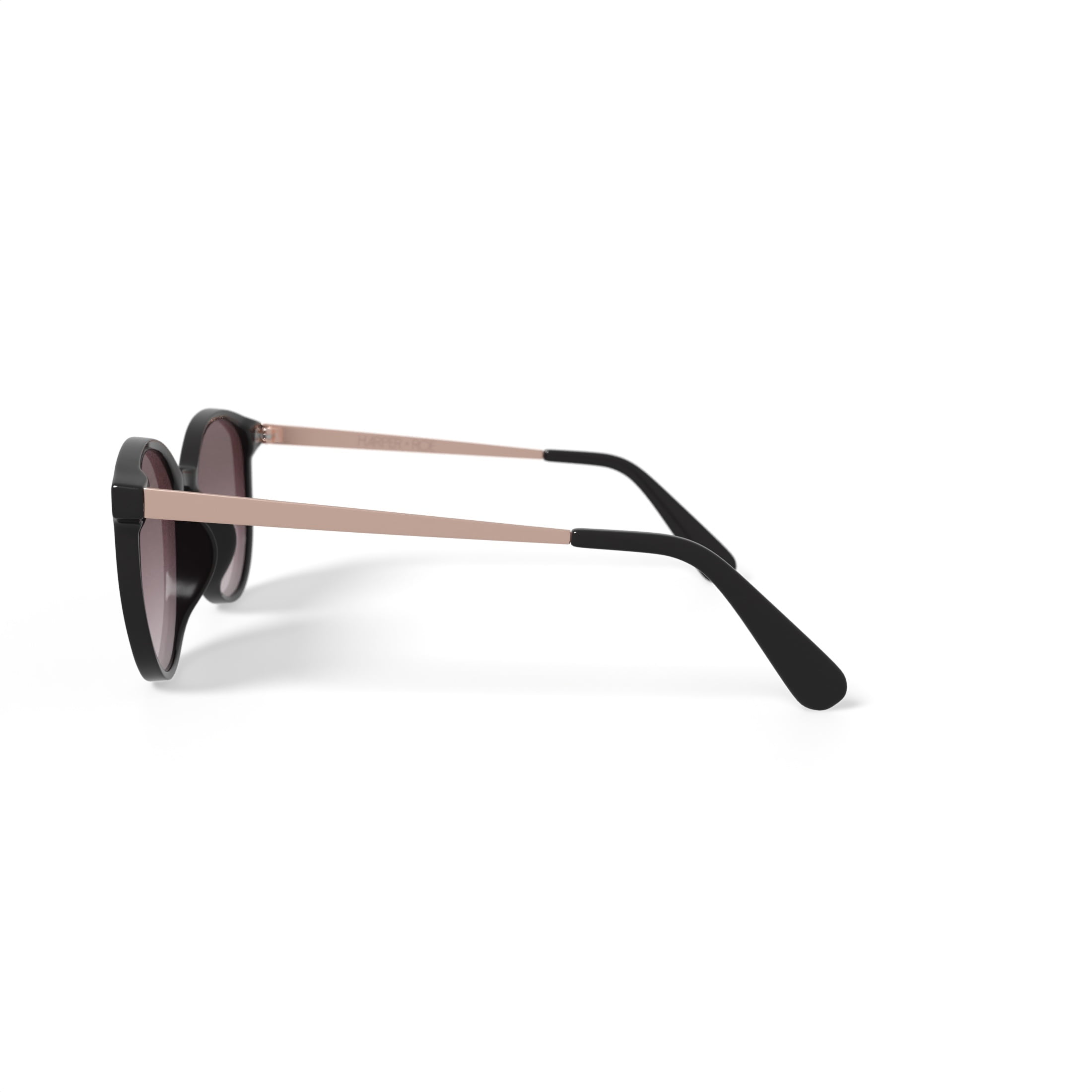 Harper and Roe HR1008 Sunglasses with Case, Black, Round, Plastic