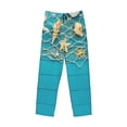 thumbnail image 2 of Fotbe Seashells And Fishing Net On Blue Wooden Table Men's Pajama Pants,Sleepwear Pants,Pj Bottoms Drawstring And Pockets-Large, 2 of 7