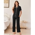 thumbnail image 4 of EKOUAER Women's Pajama Sets Button Down Loungewear Short Sleeve Sleepwear 2 Piece Pants Pjs Set with Pockets, 4 of 6