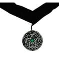 thumbnail image 2 of Velvet Pentagram Choker with Green Gem Adult Halloween Accessory, 2 of 2