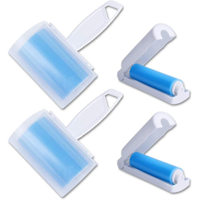 Lint Remover Roller, Wgthhk 4pack Sticky Lint Roller, Fluff & Pet Hair Remover, Cloth Cleaning, Washable Reusable Lint Roller For Clothes, , Car Seats