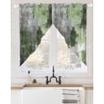 thumbnail image 2 of Sage Green Grey Swag Valances for Windows, Modern Oil Painted Abstract Art Aesthetics Rod Pocket Sheer Valances for Windows, Swag Toppers Light Filtering for Kitchen Living Room 2 Panels 36''x63'', 2 of 6