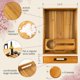 thumbnail image 4 of VinoTray - 17" Acacia Wood Serving Tray with Handles, Coasters & Removable Glass Holder - Large Decorative Wine & Food Rectangular Tray for Ottoman, Breakfast in Bed, Dinner, or Coffee Table, 4 of 5