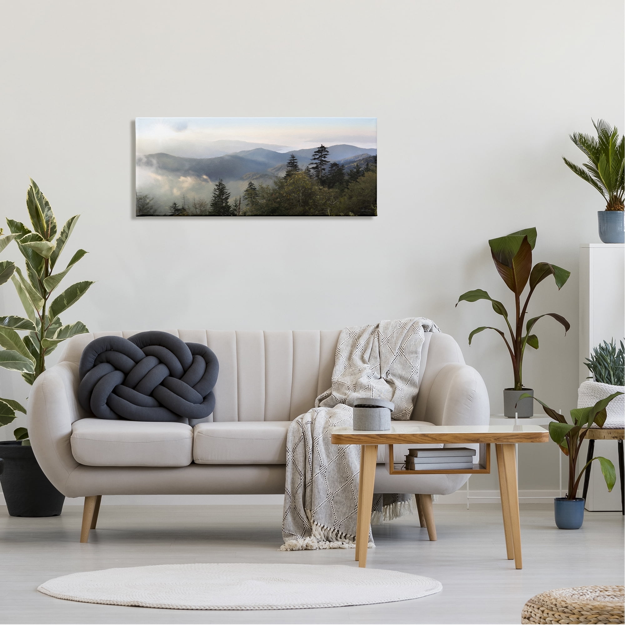 Stupell Panoramic Cloudy Mountainous Nature Landscape Photography Gallery Wrapped Canvas Print Wall Art