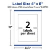 thumbnail image 6 of Avery Matte White Rectangle Labels, 4" x 6", 500 Total, 6 of 7