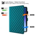 thumbnail image 2 of for Lenovo Tab 10.1 inch 2025 (TB-311FU/TB-311XU) Case, Rhombus Pattern Multiple Viewing Angles Stand Slim Folio Cover (Green), 2 of 6