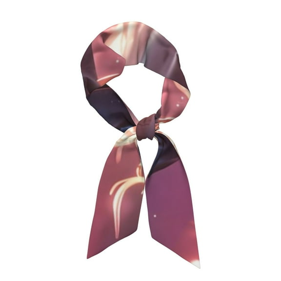 Xecao Flower White Horse Pattern Large Satin Head Scarf - Satin Hair Scarves Silk Bandana Scarf Headscarf Silk Feeling Scarf for Women