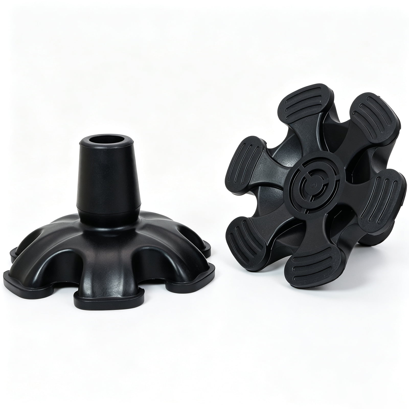2 Pack Heavy Duty Self Standing Rubber Cane Tip, 6 Feet Quad Base Replacement for Walking Canes & Walking Sticks, Anti Slip, 3/4 inch