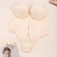 thumbnail image 5 of Body moldeador con escote en V profundo para mujer, sin tirantes y sin espalda, 5 of 5