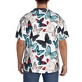 thumbnail image 3 of Fuzoiu Butterfly Print Men's Casual Short,Men's Short Sleeve Shirt,Mens Casual Button Down Shirts,Cuban Collar Summer Shirt for Beach, Vacation, and Outdoor Activities-XX-Large, 3 of 5