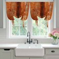 thumbnail image 5 of Burnt Orange Tie Up Curtains for Kitchen Windows,Adjustable Rod Pocket Valance 63 Inch Long, Retro Oil Painting Modern Abstract Art Aesthetics Window Treatment Balloon Roman Blind Shade, 52" x 63", 5 of 9