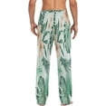 thumbnail image 3 of Hibiscus Flower and Palm Leaves Men's Pajama Pants Lightweight Sleepwear Bottom Lounge Pants, 3 of 6