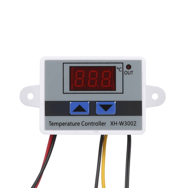 Led-display Intelligent Digital Microcomputer Temperature Controller with LED-Display Mini Thermostat Switch Heating/Cooling Temperature Control Switch with Water-resistant Sensor