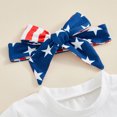 thumbnail image 5 of Okbabeha Kids Toddler Girls 4th of July Outfit,Short Sleeve Letter Tee Shirt+Stars Stripes Flare Pants Bell Bottom Outfits, 5 of 5