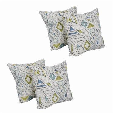 Blazing Needles 9910-S4-ID-075 17 in. Jacquard Throw Pillows with Inserts, Barista Minera - Set of 4