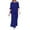 Blue, variant on LEKWK Linen Sets for Women 2 Piece Plus Size Long Sleeve Crewneck Loose Fit Tops and Wide Leg Palazzo Pants Summer Casual Beach Vacation Outfits