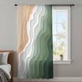 thumbnail image 4 of Sage Green Beach Sheer Curtains 54 Inches Long, Farmhouse Coastal Ombre Sea Waves Art Light Filering Curtains, Breathable Simi Curtain Privacy Drapes for Kitchen Bathroom Small Window Treatment, 4 of 9