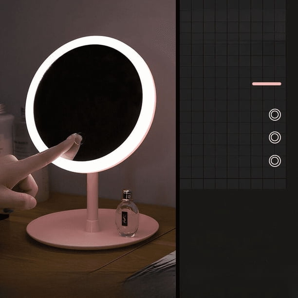 Espejo de maquillaje LED, venta al por mayor, espejo de tocador inteligente, espejo de escritorio con lámpara, espejo de maquillaje para estudiantes, espejo de belleza para dormitorio