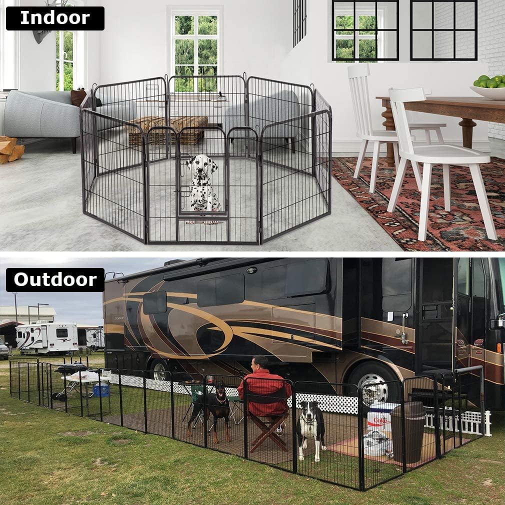 BestPet Dog Playpen Pet Dog Fence 40"Height 8 Panels Metal Dog Pen