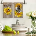 thumbnail image 2 of bamooi Wood Sunflowers Bee Sunshine Spring Kitchen Towels Dish Towels, 18x26 Inch Farmhouse Summer Floral Decoration Hand Towels Set of 2, 2 of 6