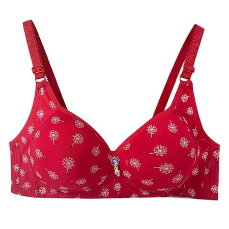 Fsqjgq Sports Bras for Women Underwear Nursing Bras for Breastfeeding Wireless Bras Plus Size Sports Bra Sexy Breathable Bra Summer No Steel Ring Front Closure Printed Bra Push Up Bra Seamless Sports