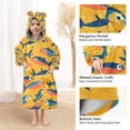 thumbnail image 3 of FORMRS Wearable Blanket Hoodie with Sleeves for Kids Cozy Flannel Sweatshirt, Yellow Sardines Pattern, 3 of 7