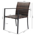 thumbnail image 7 of Outdoor Wicker Patio Dining Chairs Set of 2, CASEMIOL All-Weather Stackable Rattan Armchair, Steel Frame for Deck Garden Yard, Brown, 7 of 7