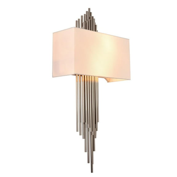 Bethel International Wall Sconce Antique Brass Metal & Fabric