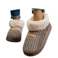 thumbnail image 3 of Slippers for Women Thick Warm Fleece Indoor And Outdoor Shoes Fuzzy Memory Foam Slip On Home Slippers, 3 of 6