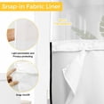 thumbnail image 6 of Black White No Hook Shower Curtain Waterproof,Bathroom Curtains with Snap in Liners and See Through Top Window,Gradient Gray Monochrome Minimalist Stripe Hotel Style Bathtub Curtains Shower 54"Wx78"L, 6 of 8