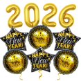 thumbnail image 1 of Globos Wclliuchi Happy New Year 2026 Black Gold 45 cm, 1 of 7