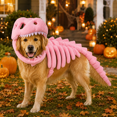 thumbnail image 5 of 3D Plush Dinosaur Skeleton Costume Pet Cloth, Realistic Spinosaurus Fossil Jumpsuit with Padded Spine and Skull Mask, Spooky Halloween Dress-Up & Role Play Outfit, 5 of 5