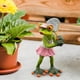 thumbnail image 5 of Estatua de rana de tenis, figura decorativa, creativa y divertida, adorno de escritorio, animal Falda rosa, 5 of 5