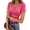 Rose Pink, variant on Crewneck T Shirts for Women Short Sleeve Sexy Cutout Slim Fitted Tees Elegant Tight Summer Tops