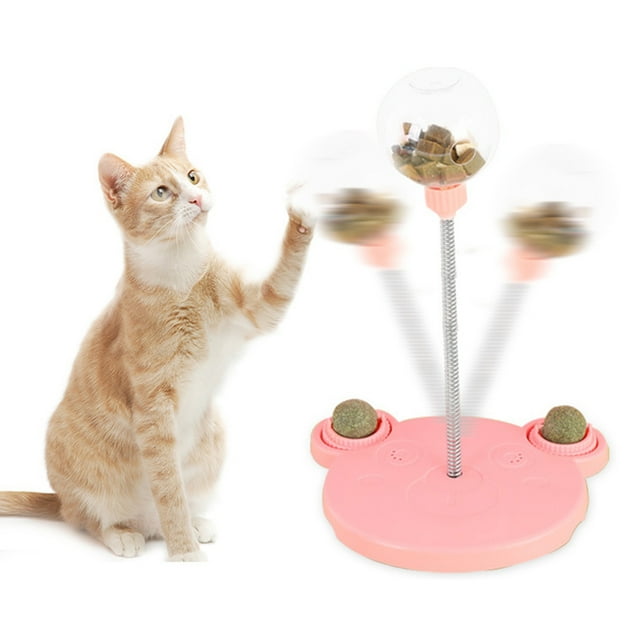 Cat Circle Track Toy, Cat Treat Dispenser Toy Plastic Construction Con Primavera Para Un Regalo de Gatito