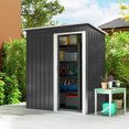 thumbnail image 2 of Outsunny 5 x 3 FT Garden Storage Shed Sliding Door Sloped Roof Black, 2 of 10